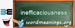 WordMeaning blackboard for inefficaciousness